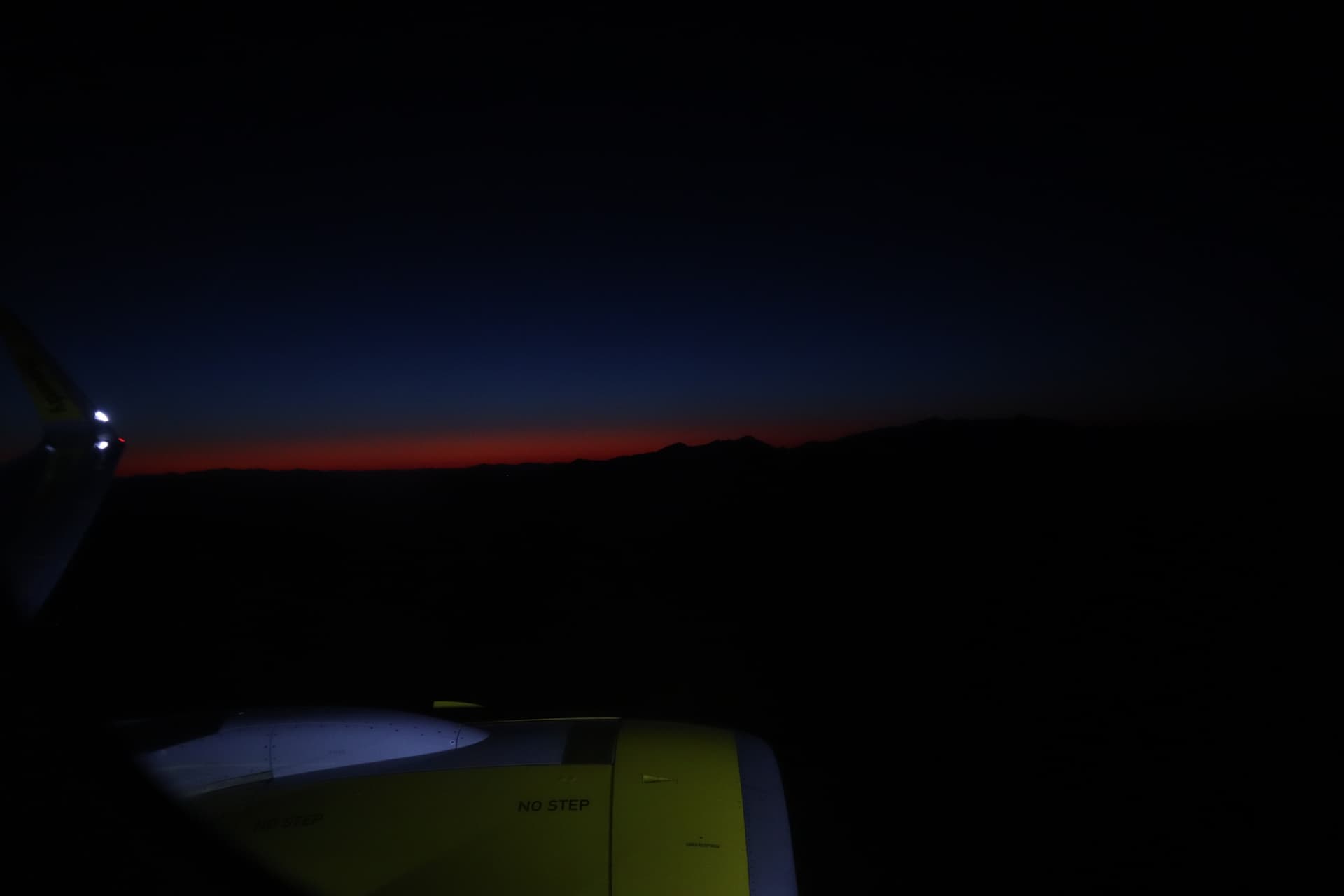sunset from plane
