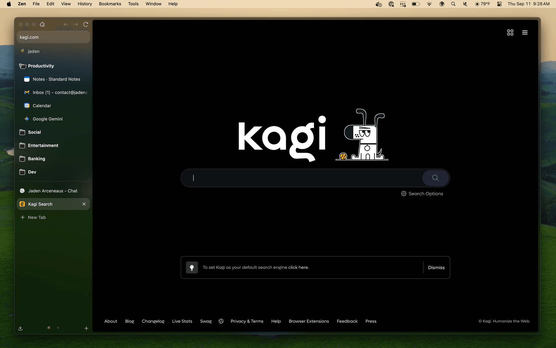 Zen Browser screenshot